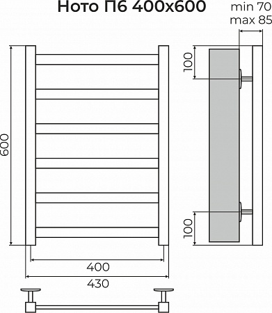 Ното П6 400х600 Полотенцесушитель TERMINUS Салават - фото 3