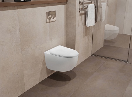 Подвесной унитаз безободковый Terminus Енисей Monolit 560х390 белый Салават - фото 1