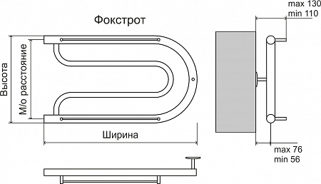 Фокстрот AISI 32х2 320х600 Полотенцесушитель  TERMINUS Салават - фото 3