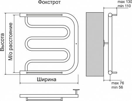 Фокстрот AISI 32х2 600х600 Полотенцесушитель  TERMINUS Салават - фото 3